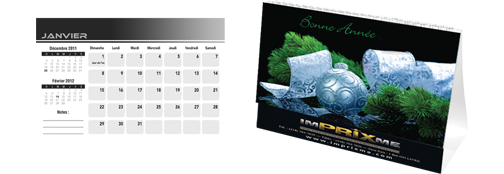 calendrier de table, calendrier personnalis